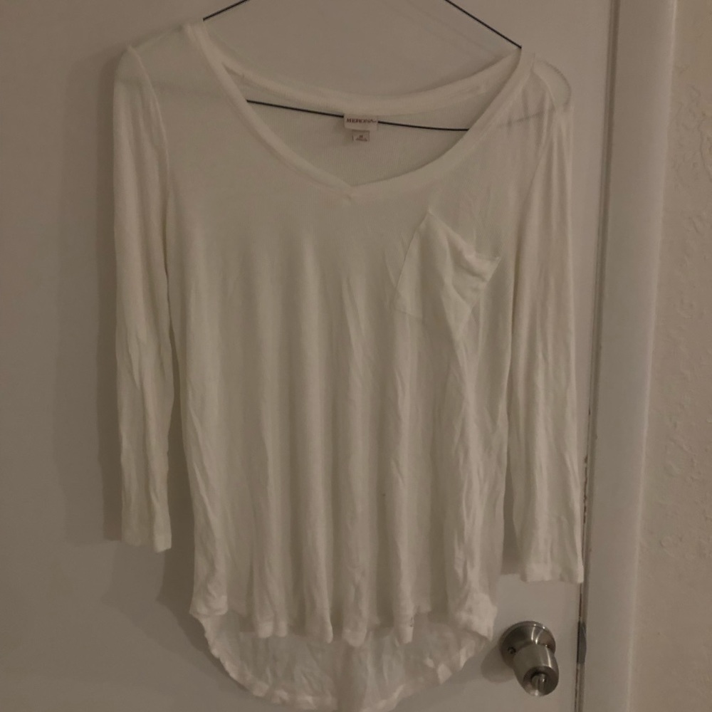 Ribbed Merona White Long Sleeve